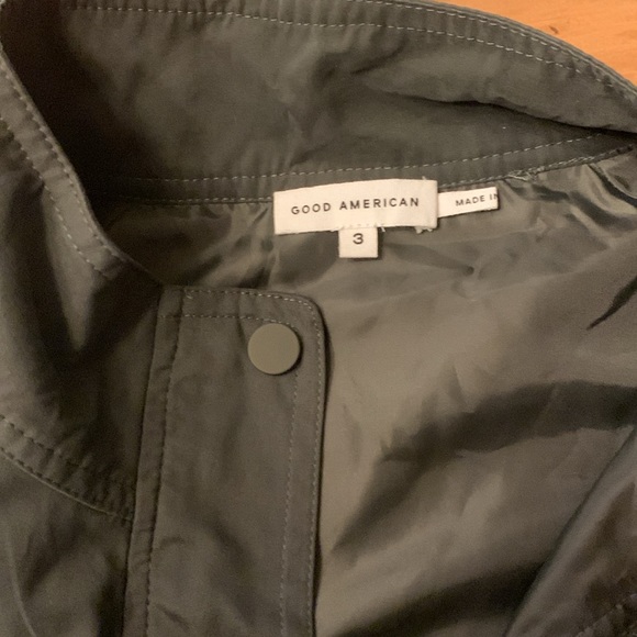 NWT- Good American- Essential Shine Track Jacket- Army Green- Size Large/3 - Picture 3 of 5